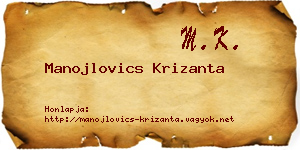 Manojlovics Krizanta névjegykártya